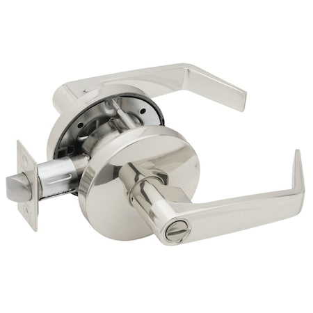 Falcon Grade 2 Privacy Cylindrical Lock, Non-Keyed, Dane Lever, Standard Rose, Bright Chrm Fnsh, Non-handed W301S D 625